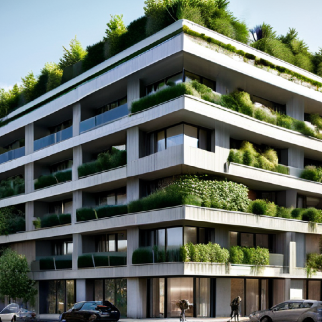 건축사 시험 학습 플랜 - Sustainable Architecture Concept**

"A modern, eco-friendly apartment building in Paris, featuring a...