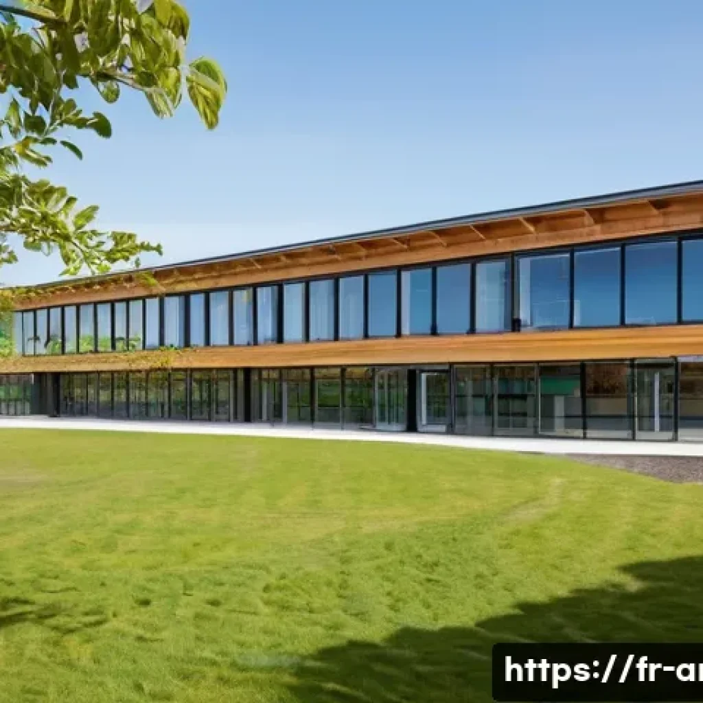 건축사와 공공 건축 프로젝트 - **Sustainable Public Architecture in France:**
    A vibrant, sunlit, modern public school building ...